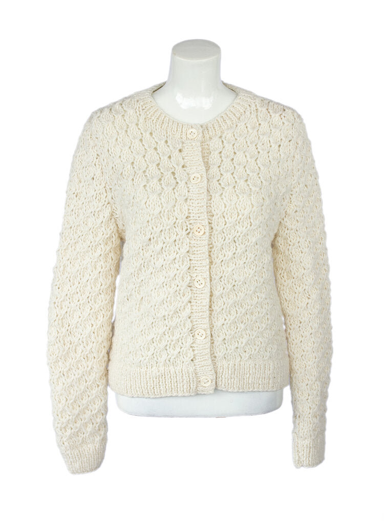 Käsinneulottu villatakki Anna - 100% villaa - FAIR.FI