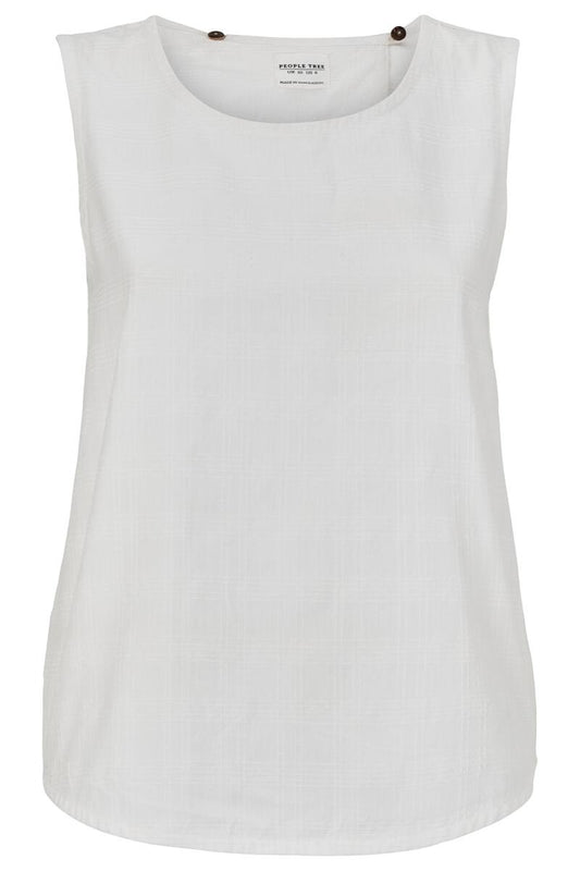 Luomutoppi - Valkoinen - L - Kangaspuilla kudottua kangasta - People Tree