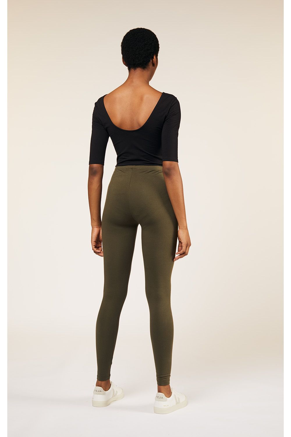 Leggingsit - Khaki - Vihreät mukavat trikoot - Luomupuuvilla - People Tree - Ekologiset ja eettiset