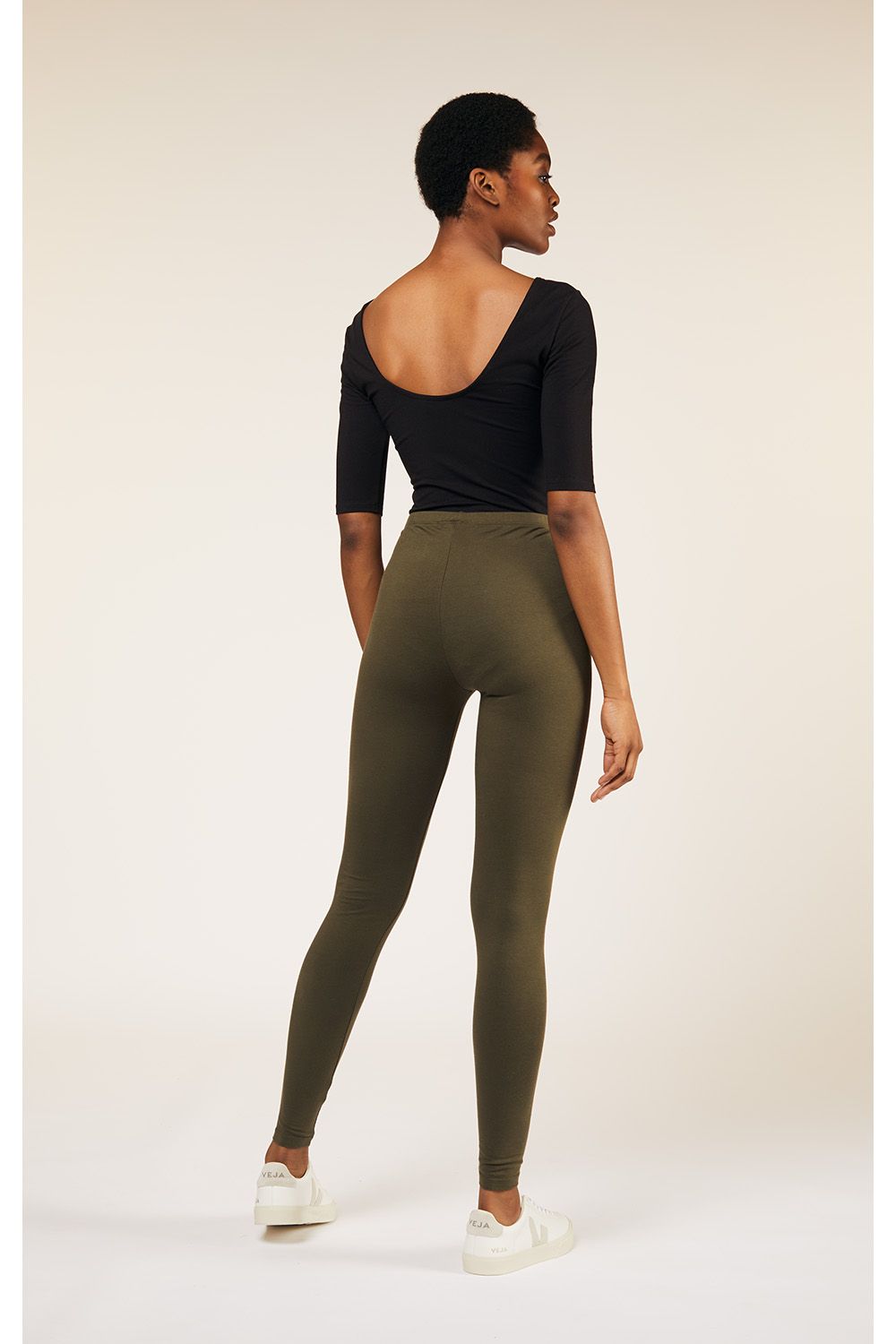 Leggingsit - Khaki - Vihreät mukavat trikoot - Luomupuuvilla - People Tree - Ekologiset ja eettiset