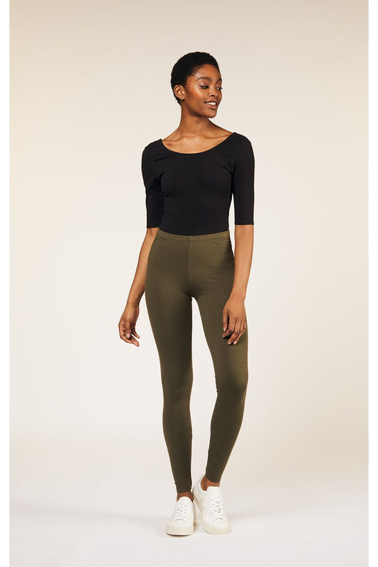Leggingsit - Khaki - Vihreät mukavat trikoot - Luomupuuvilla - People Tree - Ekologiset ja eettiset