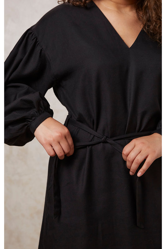 Ripley Musta Puhvihihainen Mekko - 100% Tencel™ Lyocell - People Tree - Ekologinen mekko