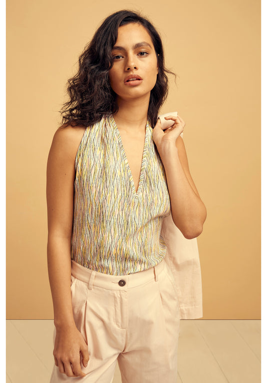 Tina abstraktiprintti toppi - 100% Tencel Lyocell - Vain XS koko jäljellä - People Tree