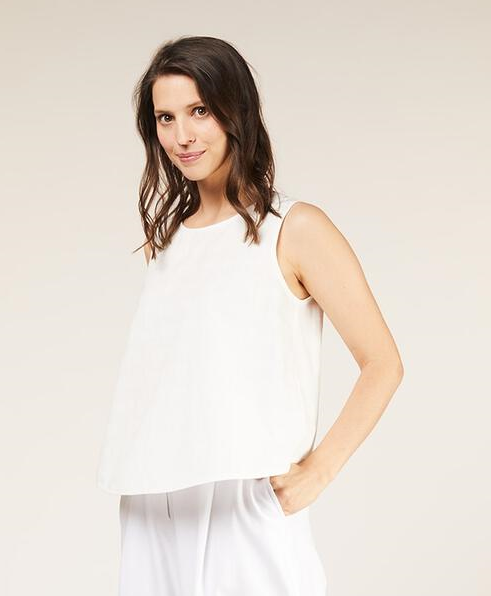 Luomutoppi - Valkoinen - L - Kangaspuilla kudottua kangasta - People Tree