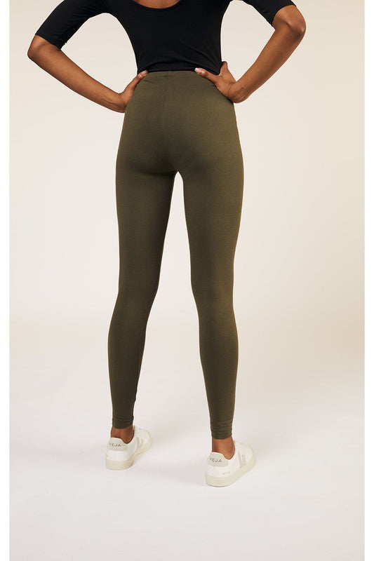 Leggingsit - Khaki - Vihreät mukavat trikoot - Luomupuuvilla - People Tree - Ekologiset ja eettiset