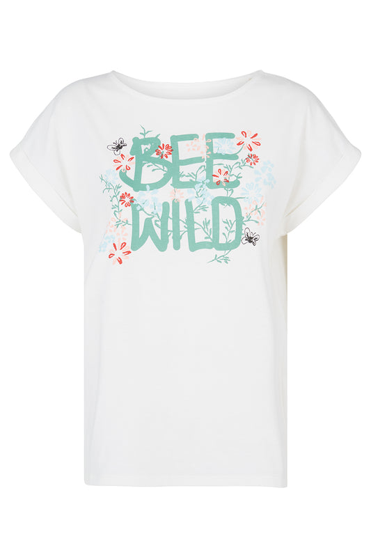 Bee Wild T-paita - Luonnonvalkoinen - 100% Luomupuuvillaa - People Tree - Ekologinen ja vastuullinen valmistus